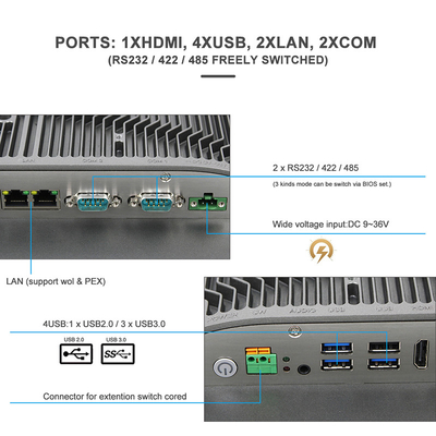 IP65 Su Geçirmez Kapasitif Dokunmatik Ekran Paneli Toz Geçirmez 1920X1080 HDMI HMI Panel PC