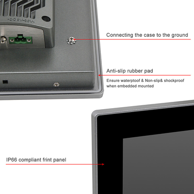 13.3&quot; LCD Intel J6412 Endüstriyel HMI Panel Montajlı Dokunmatik Ekranlı PC, 2 RS485
