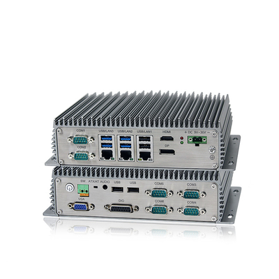 Gömülü Endüstriyel Fansız Mini PC J6412 J1900 I3 I5, 3*LAN 8*USB 6*COM ile