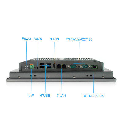 TPM2.0 12 İnç Endüstriyel Panel Montajlı Pc, 9V-36V DC 1280 X 800 Fansız Endüstriyel Bilgisayar