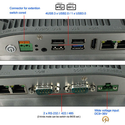 Ağır Hizmet Tipi 1080P HMI Panel Pc Dokunmatik Ekran 15 İnç TFT LED Windows 10