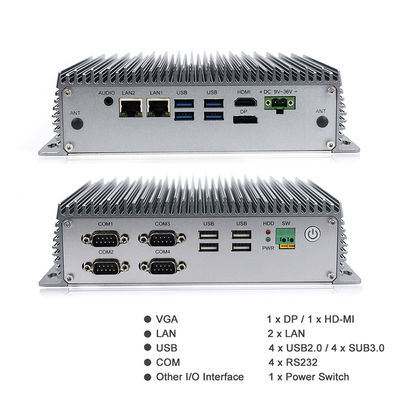 Kenar Hesaplama için Fansız Mini PC 8. Nesil I3 I5 CPU Endüstriyel Gömülü Kutu PC