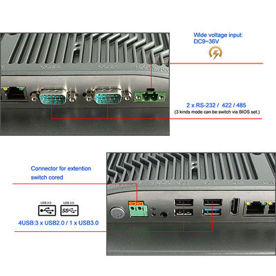 12 İnç I3 8145U HMI Endüstriyel Panel PC Wifi Dokunmatik Gömülü Bilgisayar Özelleştirilebilir