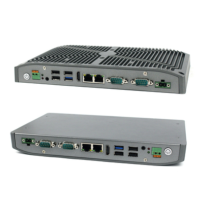 RS232 Fansız Gömülü Kutu Pc Alaşım Kabuk J1900 1.5A Gömülü Mini Pc