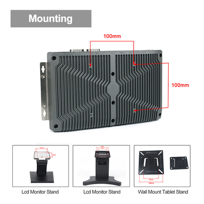 RS232 Fansız Gömülü Kutu Pc Alaşım Kabuk J1900 1.5A Gömülü Mini Pc