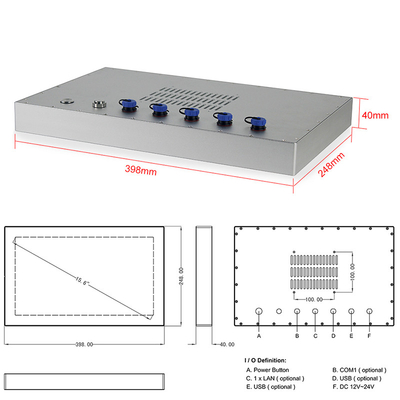 IP67 Suya Dayanıklı Güneş Işığı Okunabilir Dokunmatik Ekran Core I3 Endüstriyel Dokunmatik Ekran Panel PC