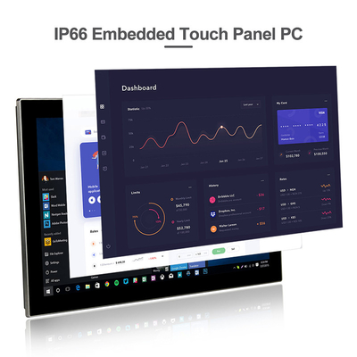 HMI Çözümleri için Ön IP65 Gömülü Dokunmatik Panel PC Windows 8. Nesil Core I5 ​​/ I7