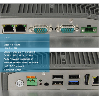 2COM ile Sağlam Fansız 16/9 FHD HMI Dokunmatik Panel PC Core I3 Endüstriyel Bilgisayar