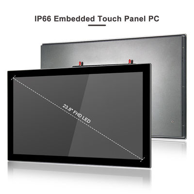 Kalite Fansız Endüstriyel Dokunmatik Panel PC Çift Lan Pc Vesa Montaj 24" 1920 X 1080 fabrika