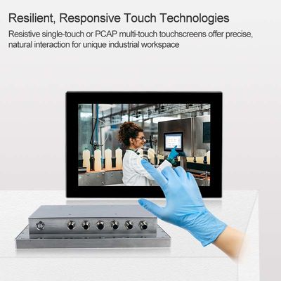 Kalite LAN USB COM Windows Panel Pc, 12 İnç Suya Dayanıklı Kablolar Dokunmatik Panel Bilgisayar fabrika