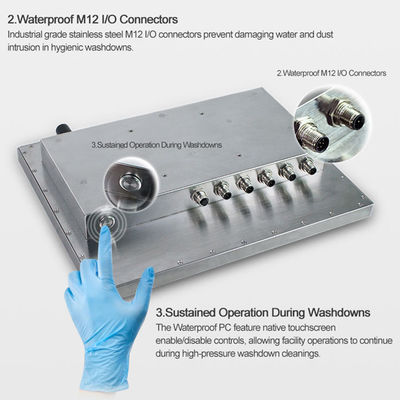 Kalite Gıda Endüstrisi için Fansız 15 İnç IP69K 304 Paslanmaz Çelik Panel PC fabrika